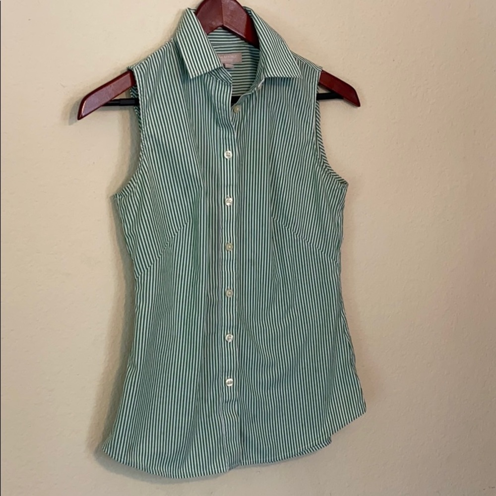 Banana Republic Green and white stripped